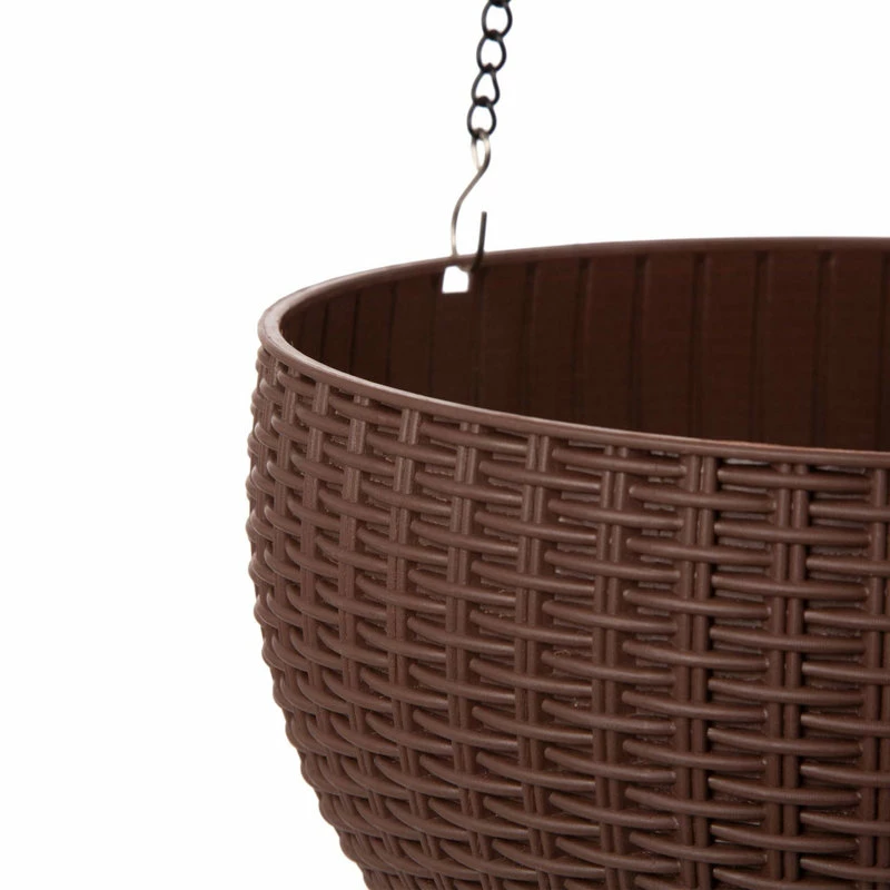 Glitzhome 30" Solar Lighted Hanging Plastic Basket/Planter - Image 4