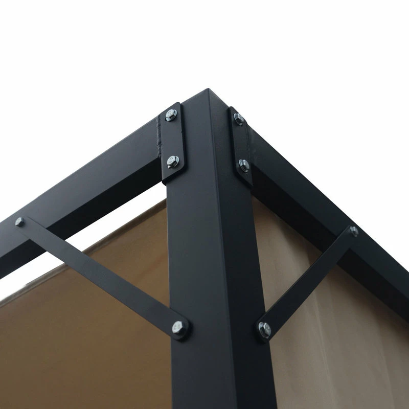 GDFStudio GDF Studio Wendy Outdoor Steel Framed 10' By 10' Gazebo, Beige - Image 9