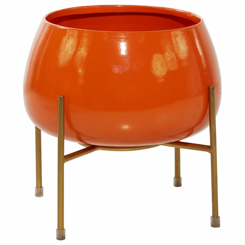 Brimfield & May Modern Orange Metal Planter 51975 - Image 3