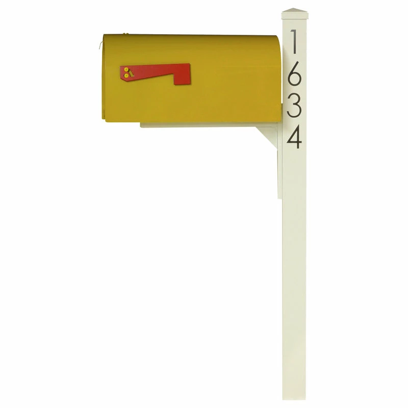 Special Lite Products Company Mid Modern Rigby Curbside Mailbox And Post, Yellow - Image 4