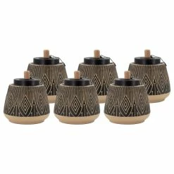 Home Essentials Patio Essentials Geometric Black & Tan Tabletop Torch, 6-Pack