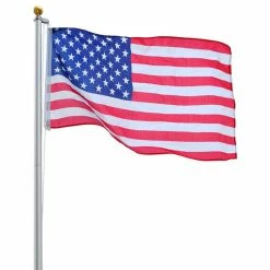 Yescom 30' Sectional Aluminum Flagpole With Us Flag Ball Kit
