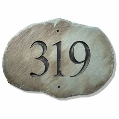 THE SLATE MASONS Carved Stone House Numbers / Address Plaque / Marker / Slate Sign
