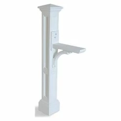 Mayne - Outdoor Products Of Distinction Mayne Charleston Weatherproof Traditional Plastic Mail Post In White