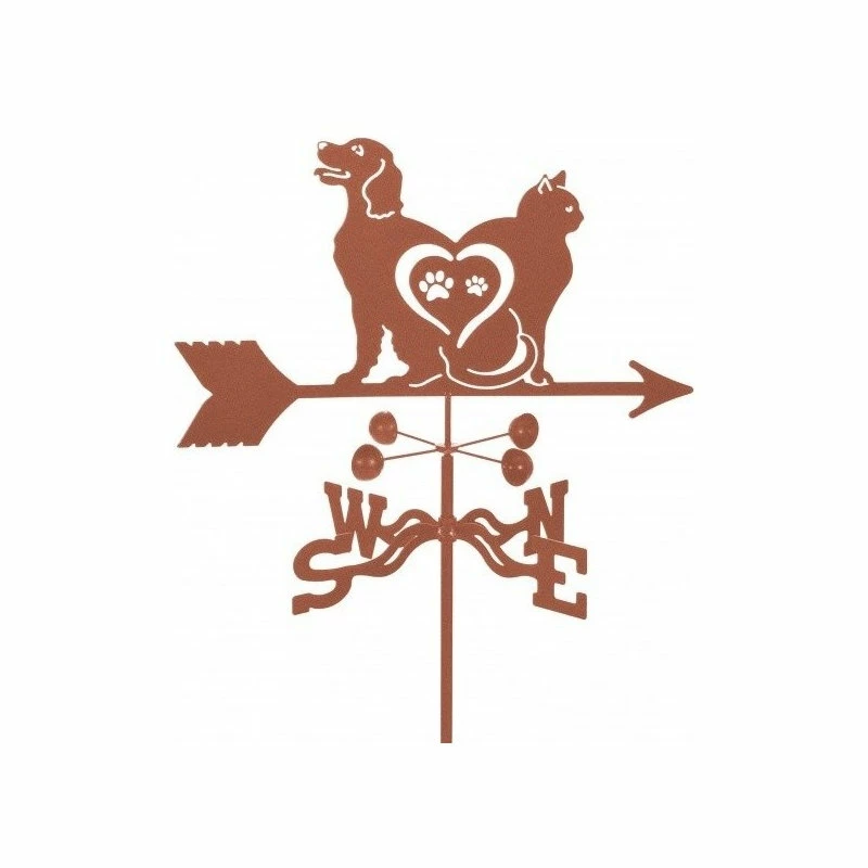 EZ Vane LLC Cat And Dog Love Weathervane With 4 Sided Mount