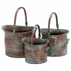 Brimfield & May Rustic Copper Metal Planter 26909