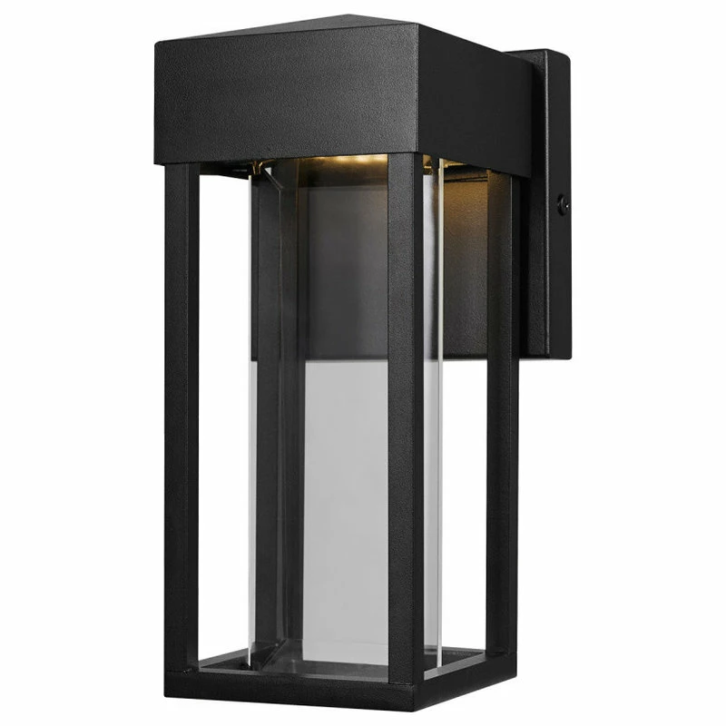 Globe Electric Bowie Integrated LED Matte Black Outdoor Indoor Wall Sconce