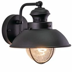 Vaxcel Harwich 10" Outdoor Wall Light, Textured Black, 8-in. W X 8-in. H X 9.25-in. D