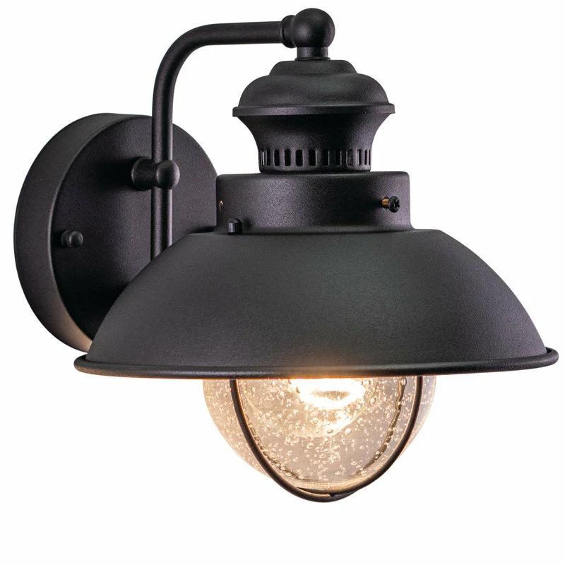 Vaxcel Harwich 10" Outdoor Wall Light, Textured Black, 8-in. W X 8-in. H X 9.25-in. D