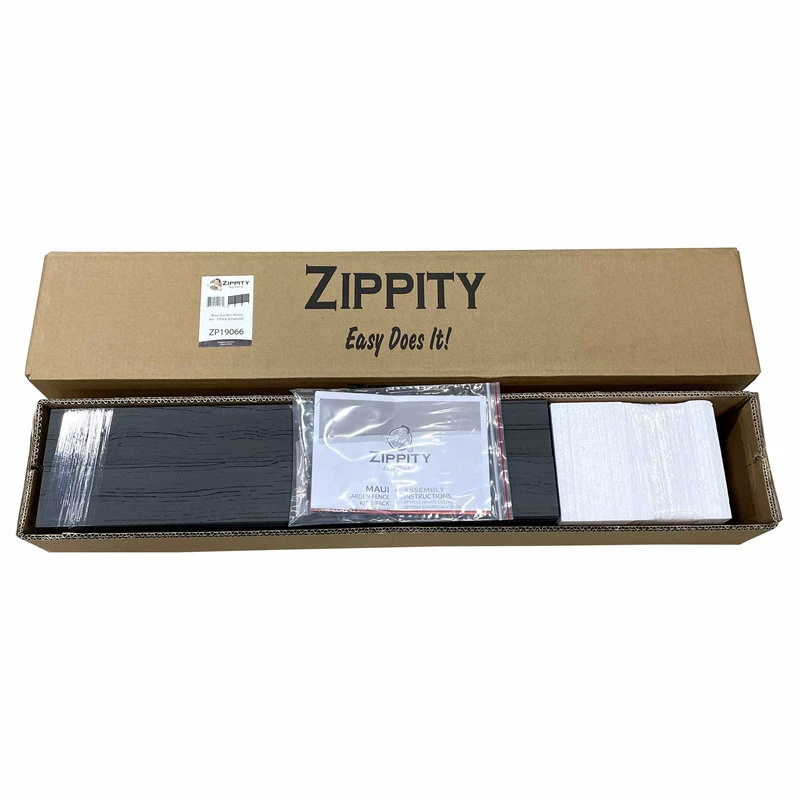 WamBam Fence Inc. No-Dig Charcoal WoodTek Vinyl Maui Garden Fence Kit (3 Panels) - Image 11