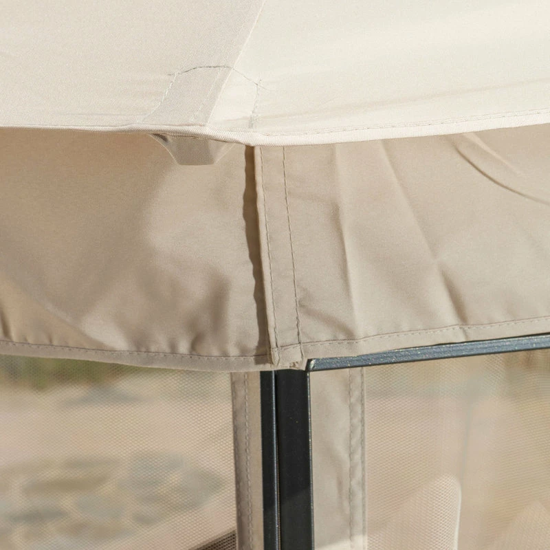 GDFStudio GDF Studio Somerset Outdoor Steel Gazebo Canopy With Tan Cover - Image 3