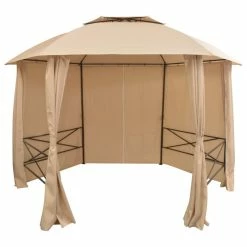 Vida XL International B.V. VidaXL Garden Marquee With Curtains 11' 9"x8' 8" Pavilion Tent Gazebo Sunshade