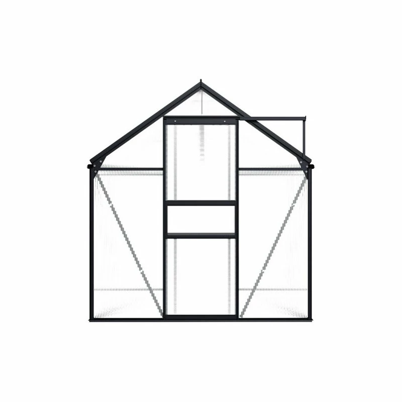 Vida XL International B.V. VidaXL Greenhouse Anthracite Aluminum 51.1 Ft² Garden Shed Plant Conservatory 4 Vida XL International B.V. VidaXL Greenhouse Anthracite Aluminum 51.1 Ft² Garden Shed Plant Conservatory - Image 2