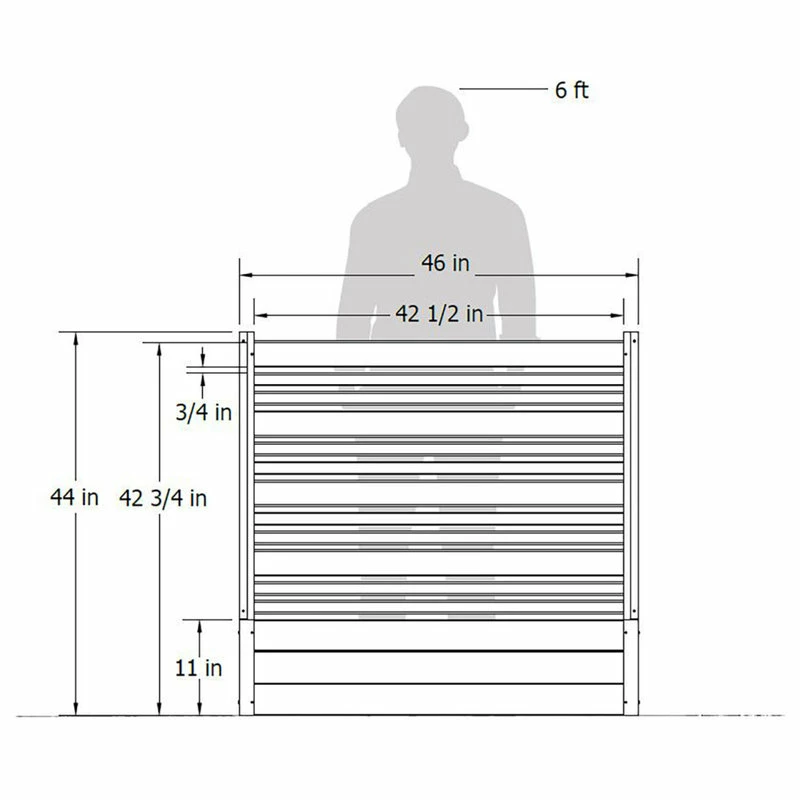 Enclo Privacy Screens 4ft Florence Freestanding WoodTek Vinyl Screen And Planter Box (Ash) - Image 10