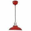 Cocoweb Inc. Peony LED Pendant Barn Light, Adjustable Cord, Red, 10"