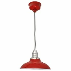 Cocoweb Inc. Peony LED Pendant Barn Light, Adjustable Cord, Red, 10"