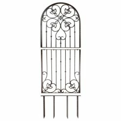 H Potter Large Garden Trellis, Wrought Iron Heavy Scroll Metal, Patio And Wall Decor