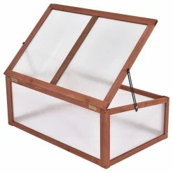 Costway Garden Portable Wooden Green House Cold Frame Raised Plants Protection