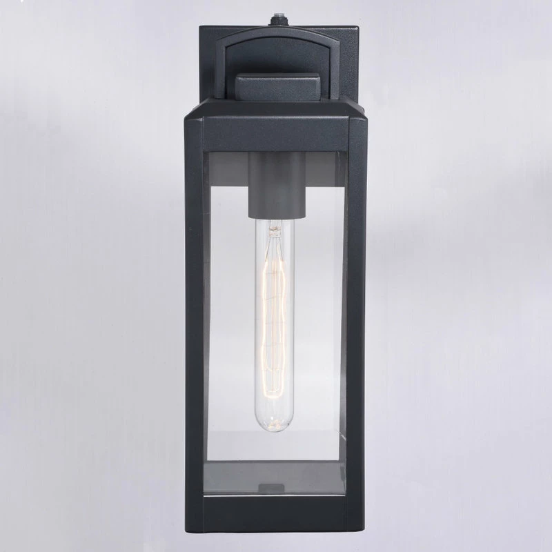 Vaxcel Kinzie 1 Light Dusk To Dawn Outdoor Wall Lantern Clear Glass, Textured Black, 5- - Image 5
