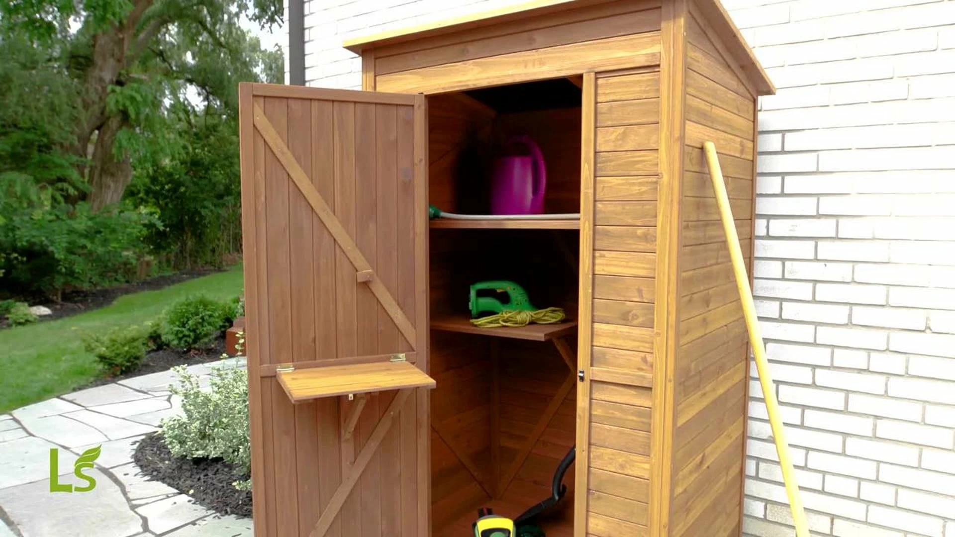 Leisure Season Ltd. Deep Storage Shed With Drop Table 4 Leisure Season Ltd. Deep Storage Shed With Drop Table - Image 2