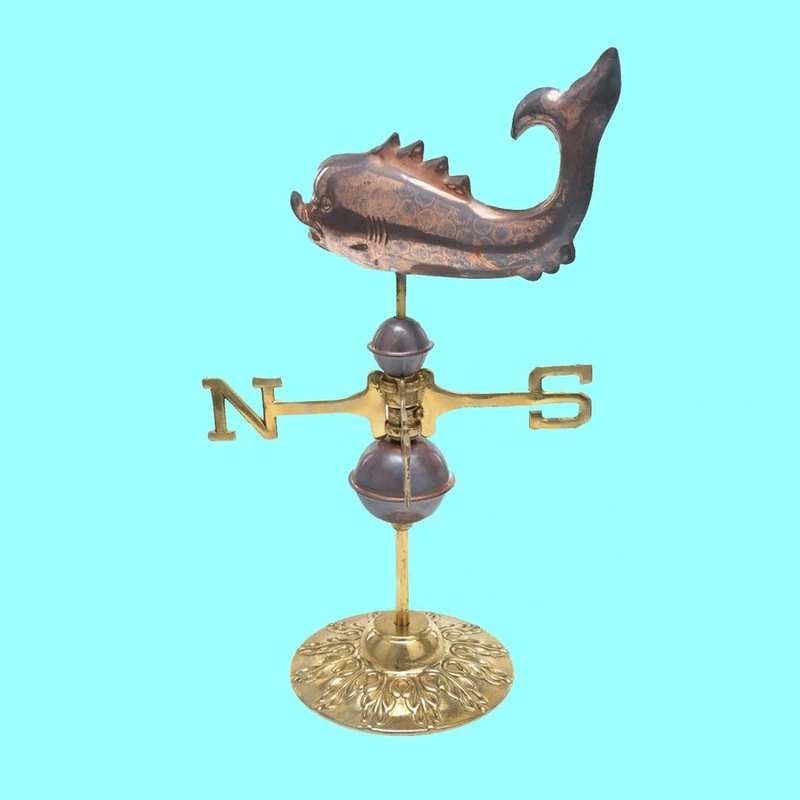 Renovators Supply Manufacturing Weathervane Polished Solid Copper Whale Desktop | - Image 2