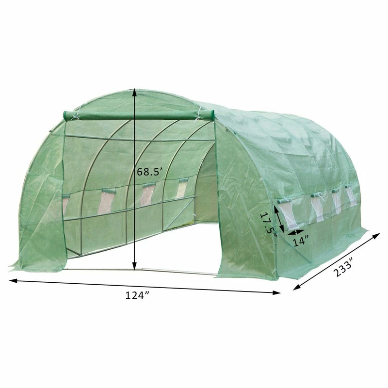 AffordableVariety 20' X 10' X 7' Portable Walk-In Garden Greenhouse, Deep Green 4 AffordableVariety 20' X 10' X 7' Portable Walk-In Garden Greenhouse, Deep Green - Image 2