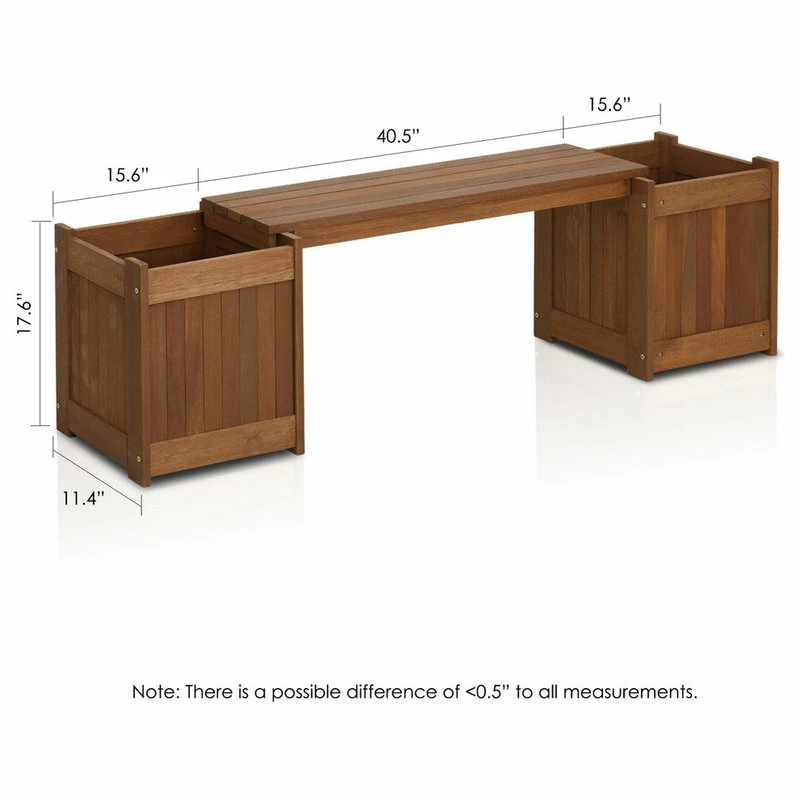 Furinno Tioman Hardwood Planter Box, Teak Oil - Image 3