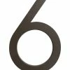 Moderndwellnumbers Modern Font House Number, Bronze, 6", Number 6, Modern Font
