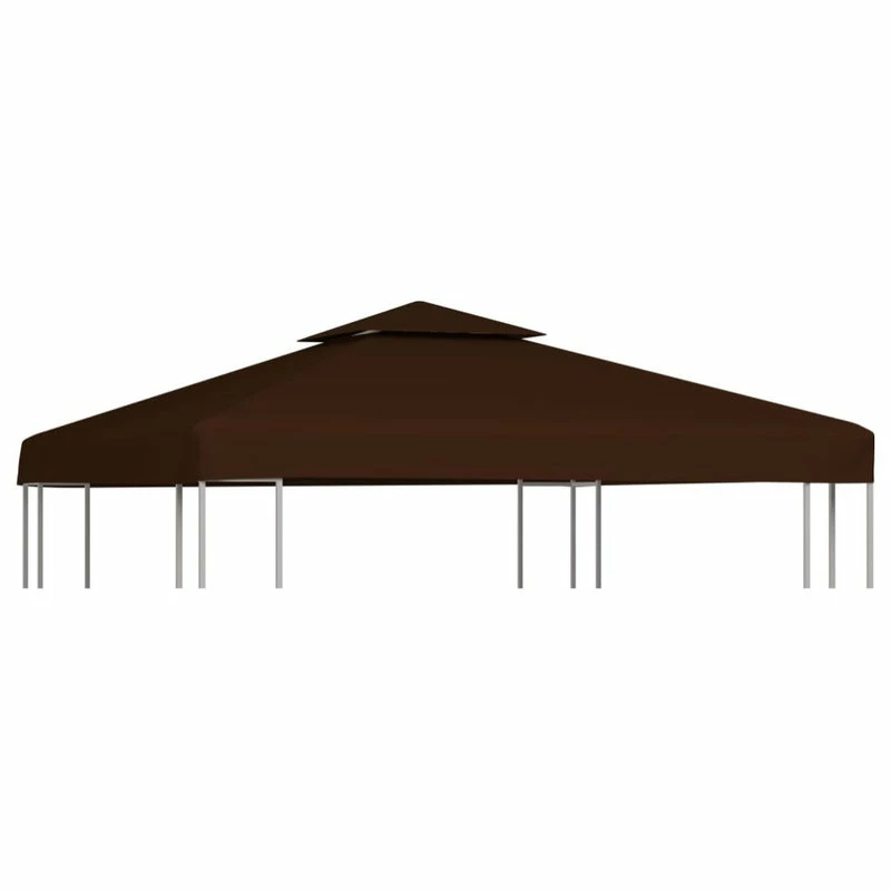 Vida XL International B.V. VidaXL 2-Tier Gazebo Top Cover 9.8'x9.8' Brown Replacement Canopy Roof Shade 3 Vida XL International B.V. VidaXL 2-Tier Gazebo Top Cover 9.8'x9.8' Brown Replacement Canopy Roof Shade
