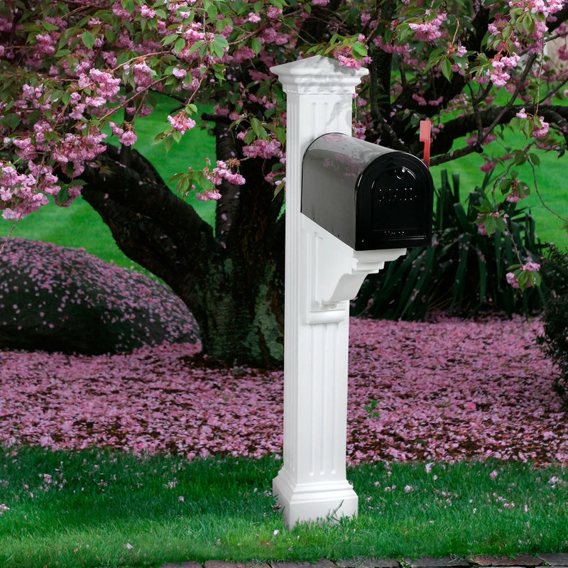 Mayne - Outdoor Products Of Distinction 58"H X 26 1/2"D X 9"W Manchester Mailbox Post, White - Image 4