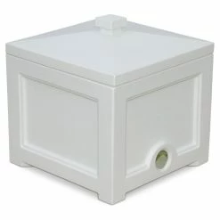Mayne - Outdoor Products Of Distinction Mayne Fairfield Traditional Plastic Garden Hose Bin In White