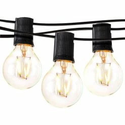 Brightech Ambience Pro - Globe, Waterproof LED Outdoor String Lights 24ft, Black