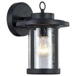CHLOE Lighting, Inc. VAXCEL, Transitional 1 Light Textured Black Outdoor Wall Sconce, 10" Height