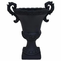 GDFStudio GDF Studio Renee Lightweight Concrete Chalice Garden Decorative Urn Planter, Bla