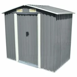 Vida XL International B.V. VidaXL Garden Storage Shed Metal 80.3"x52"x73.2" Garage Tool Storage House