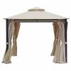 Moprem Home Garden Gazebo Polyester Fabric 10' X 10' Patio Double Roof Vented Gazebo