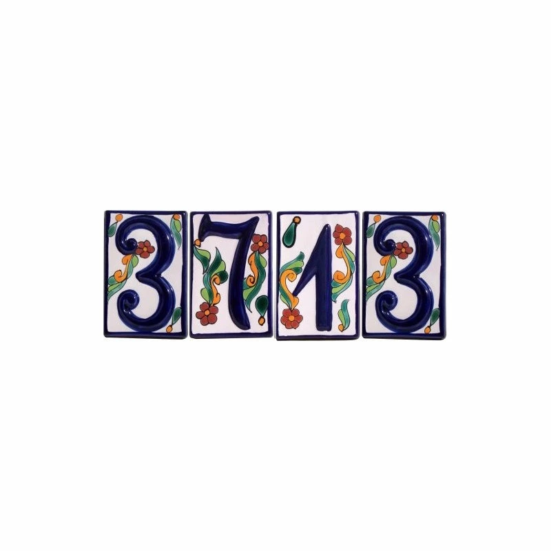 Fine Crafts & Imports Colonial Talavera Ceramic House Number Five 5 Fine Crafts & Imports Colonial Talavera Ceramic House Number Five - Image 3