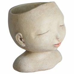 ART & ARTIFACT Head Of A Lady Indoor/Outdoor Resin Planter - Plants Look Like Hair, 9