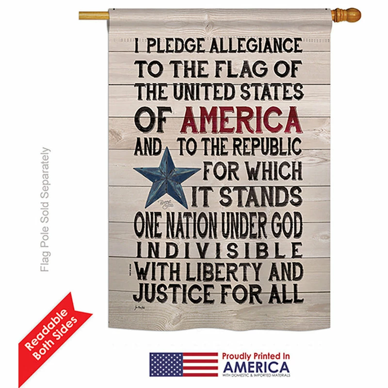 Breeze Decor Pledge Of Allegiance Americana, Everyday House Flag 28"x40" 4 Breeze Decor Pledge Of Allegiance Americana, Everyday House Flag 28"x40" - Image 2
