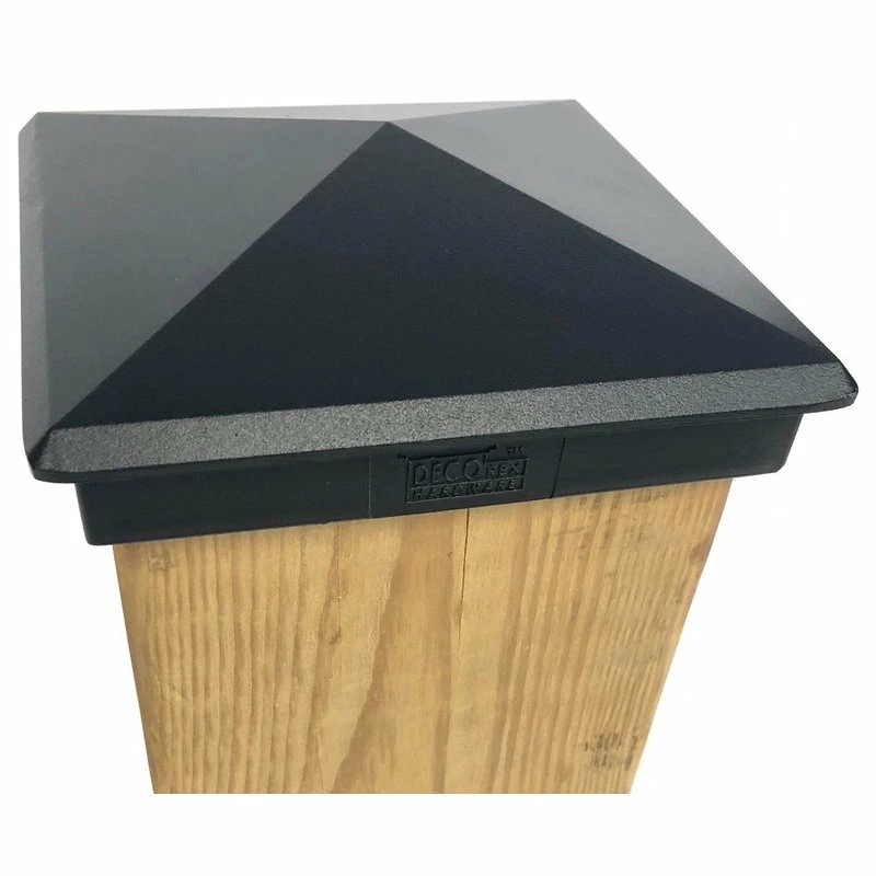 Decorex Hardware 5.5"x5.5" Aluminium Pyramid Post Cap For Wood Posts, Black (DHPPC55) - Image 5
