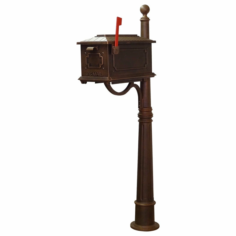 Special Lite Products Company Kingston Curbside Mailbox With Ashland Mailbox Post Unit, Copper - Image 2