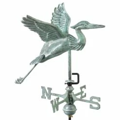 Good Directions, Inc. Blue Heron Weathervane, Blue Verde Copper, Garden Pole
