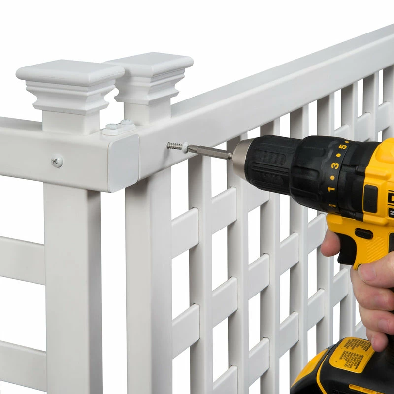 Enclo Privacy Screens 4.8'Hx3'W White Vinyl Highland-Lattice Privacy Screen, 2-Pack - Image 9