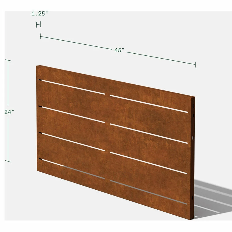 Veradek Alta Corten Steel Decorative Screen Panel, Linear 4 Veradek Alta Corten Steel Decorative Screen Panel, Linear - Image 2