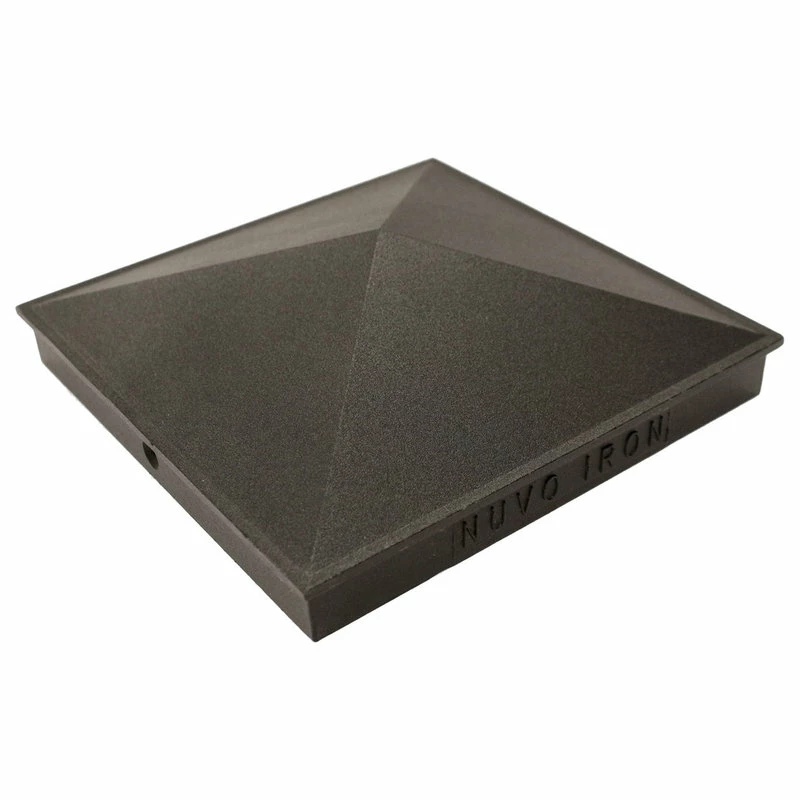 Nuvo Iron Decorative Pyramid Aluminium Post Cap For 7.5" X 7.5" / 8" X 8" Posts - Black