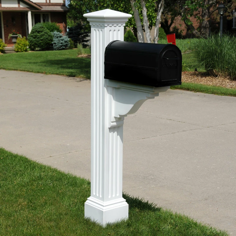 Mayne - Outdoor Products Of Distinction 58"H X 26 1/2"D X 9"W Manchester Mailbox Post, White - Image 3