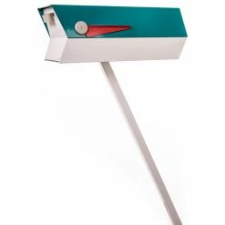 Modbox USA, Inc. ModboxUSA Mid-Century Modern Curbside Mailbox | Two Tone, Turquoise And White