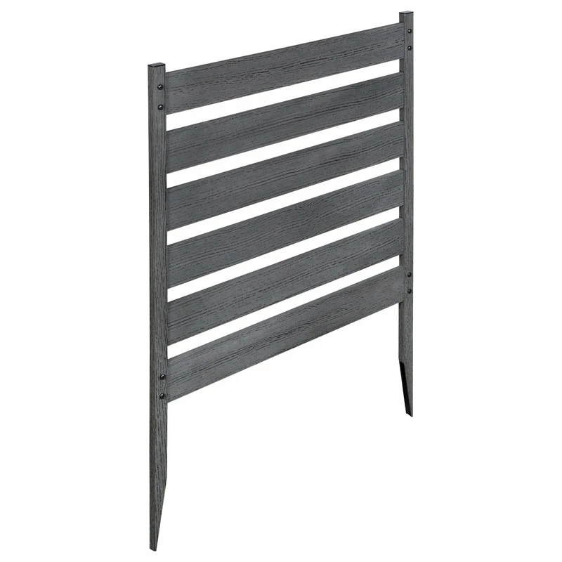 WamBam Fence Inc. No-Dig Charcoal WoodTek Vinyl Maui Garden Fence Kit (3 Panels) - Image 6