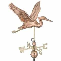 Good Directions, Inc. Blue Heron Weathervane, Polished Copper