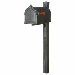 Special Lite Products Company Berkshire Curbside Mailbox And Wellington Decorative Post, Swedish Silver